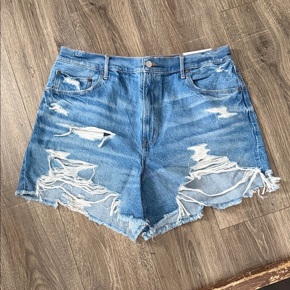 American Eagle Outfitters Distressed Blue Denim Shorts